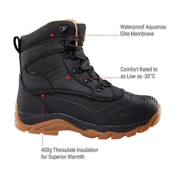 BRAND NEW men mckinley alpine waterproof insulated snow winter shoes size US 10 - Picture 1 of 7